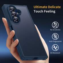 1 ốp lưng bảo vệ kiểu dáng doanh nhân tối giản màu đen/xanh navy/xám cho Galaxy Z Fold7, được làm từ chất liệu PC cứng mờ thân thiện với da kết hợp với khung TPU mềm, bề mặt mờ, chống trầy xước, chống trơn trượt, thiết kế vòng bảo vệ camera nhô cao giúp ngăn ngừa trầy xước ống kính. - Xanh đậm - Xem 4