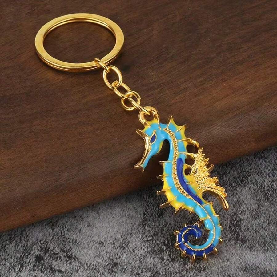 1pc Unique Seahorse Keychain, A Fun Gift Choice For Birthday, Graduation, Holidays - Multicolor - View 1