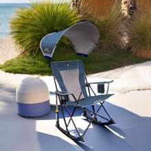 GCI - Silla Mecedora para Exteriores con toldo - Azul Neptuno - Ver 2