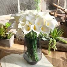 10/15 flori artificiale elegante de crin Calla - ideale pentru nuntă, petrecere, sufragerie, dormitor, masă, decor de grădină pentru casă - 15 bucăți - Vizualizare 11