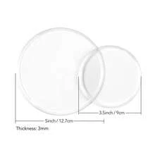 2pcs Deformation-Resistant Round Cutting Mats, 5 Inch/3.5 Inch Transparent Polycarbonate Plastic Round Cutting Boards - 2-piece Set - View 11