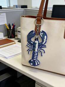 Starfish, Ocean, Sea Turtle, Lobster, Shell Bag Charm, Summer Ocean Style Cute Versatile Fully Rhinestone Bag Pendant - Multicolor - View 5