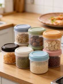 Mini Container With Squeeze Lid - Circular Sauce Jar Suitable For Seasonings, Honey, Sauces, Small Gifts - Multipurpose And Food Storage, Portion Control, Suitable For Coffee, Tea, Seasonings And Dry Goods, Kitchen Organization And Storage, Kitchen Accessories - Multicolor - View 7
