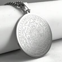 七位大天使守护项链，适用于所罗门封印魔杖 - 不锈钢基督教宗教护身饰品，男士礼物，18K镀金吊坠，包含大天使米迦勒、加百列、乌列尔和吉卜利勒的吊坠，适合日常佩戴和精神护身。 - 項鍊 - 查看 5