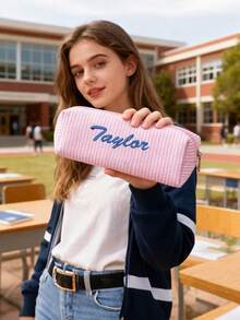 Hộp bút trong suốt dung tích lớn có in tên cá nhân, túi đựng bút thời trang và đơn giản, hộp bút in tên theo yêu cầu, hộp đựng bút lưới nylon trong suốt thoáng khí dung tích lớn, túi đựng văn phòng phẩm cho học sinh/sinh viên, túi đựng bút lưới, hộp đựng đồ dùng học tập đơn giản, đồ dùng học sinh, đồ dùng học tập cho năm học mới, đồ dùng học tập - Nhiều màu - Xem 4