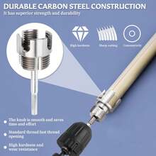 6pcs Pipe Threader Tool Kit, Dual-Function Pipe Threader Cutter, Suitable For 1/2in, 3/4in, 1in PVC/Plastic Pipes, Compatible With Electric Drill Pipe Threading Set - Multiple Styles - View 7