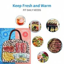 DALINDA - Bolsa de almuerzo para mujeres adultos para mujeres hombres reutilizable aislante bolsa de almuerzo a prueba de fugas alta capacidad para viajes trabajo picnic playa leopardo - Leopardo - Ver 6