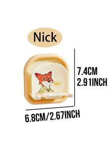 Disney Zootopia Mickey Mouse Toothbrush Holder, Cute Judy Nick Fox Design, Drainage Holes, Wall-Mounted No-Drilling, Waterproof Smooth Surface, Easy to Clean, Durable Long-Lasting, Reusable, Bathroom, Travel, Dorm, Ideal Gift - 彩色 - 查看 15