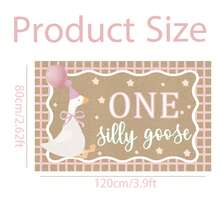 1set,One Silly Goose Birthday Banner Decor, Kraft Paint Paper Decoration One Silly Goose Backdrop For Princes First Birthday Party Decorations,Cute Goose With Pink Hat & Balloon Design For Babe 1st Birthday, Farm Themed Party & Photo Booth Background,Goose 1st Birthday Banner Gender Neutral Celebration & Photo Booth - View 3