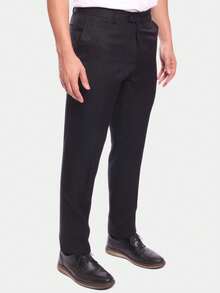 Men's Checkered Dress Pants, Premium Microfiber - 黑色 - 查看 3