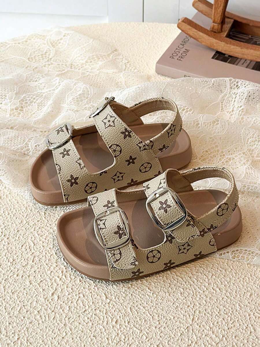 Dép xăng đan kiểu unisex mùa hè 2026 mới, khóa điều chỉnh, đế mềm chống trượt, thoáng khí, giày đi biển thường ngày cho trẻ mới biết đi và trẻ nhỏ. - Màu be - Xem 1