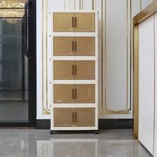KNERS 4/5 Layer Stackable Storage Box With Wheels - Foldable Plastic Storage Box, Suitable For Homes And Offices, Capacity Of 3 Cubic Feet, 2 Cubic Feet, 27 Inches High, Multifunctional Wardrobe And Trash Can, Space Saving Design, Suitable For Living Room, Bedroom Or Workspace, Wardrobe Organization And Storage, Flexible Storage Solution, Modern Aesthetics, Durable Structure, Storage Box, Storage Box, Household Organizing Storage Box. - Nhiều màu - Xem 6