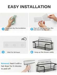 1-10pcs No Drill Bathroom Storage Rack Adhesive Hooks, Strong Waterproof Wall Hooks For Bathroom Baskets, Shower Caddies, Soap Dishes And Kitchen Organization - Multicolor - View 8