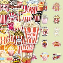 50pcs Cute Cartoon Popcorn Snack Stickers, American Creative Fun Decorative Stickers For Notebook, Mirror, Scrapbooking DIY Funny Stickers Kindle Scrapbook Supplies Laptop Sticker - 50 Popcorn Sheets - View 2