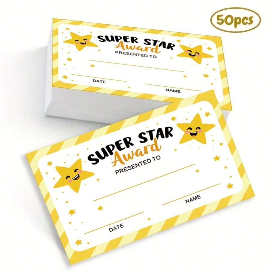 50pcs Reward Cards, Encouragement Cards, Suitable For School Classroom, Competitions, Etc. Memo Notes, Fun Design For Writing, High-Quality Printed Card Paper, Postcards - Single Piece - View 1