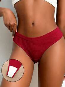 6pcs/Set Conjunto de Bragas Tanga G-String Cómodas Acanaladas Sin Costuras Sexy Triángulo T-Back Ropa Interior - Multicolor - Ver 3