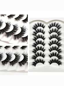 7 cặp lông mi giả hình chữ thập, tạo hình đôi mắt dày và ấn tượng tự nhiên với vẻ ngoài hơi rối. - Xem 5