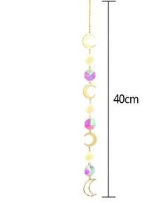 1pc Celestial Crystal Wind Chime Star Moon Gold Pendants With Rainbow Crystals Hanging Home Decor Mystical Sun And Moon Design Boho Chic Pendant Spiritual Energy Healing Crystal For Living Room Bedroom Yoga Space Meditation Spiritual Altar Decor Mystical Dreamcatcher Style Home Accent Energy Pendant For Positive Vibes And Spiritual Growth Bohemian Wall Decor With Sun Star Design Boho Room Hanging Ornament For Home Styling - Style H - View 17