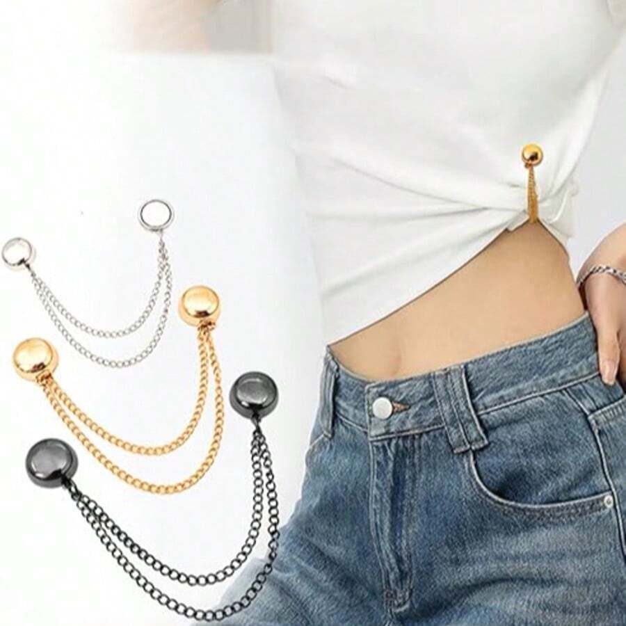 1 cái/10 cái khuy cài tay áo từ tính không đường may, dụng cụ rút ngắn gấu áo thun đa năng, kẹp ống quần, phụ kiện thắt eo khăn trùm đầu, ghim cài không cần kim cho áo khoác cardigan, khăn choàng, cổ tay áo, gấu áo, dùng trong lễ hội, du lịch. - Nhiều màu - Xem 1