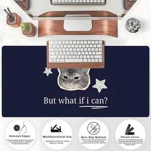 Tấm lót chuột chơi game cỡ lớn in hình mèo với câu nói truyền cảm hứng, đế cao su chống trượt, có thể giặt được, đường may chắc chắn, phù hợp cho dàn máy chơi game, văn phòng tại nhà, món quà lý tưởng cho game thủ, người yêu mèo và những người đam mê thẩm mỹ. - Xem 4