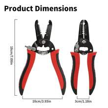 CILIA 1件装多功能专业剥线钳，合金钢高硬度电工剪线钳，舒适防滑手柄，家用维修五金工具 - A-紅黑色 - 查看 5