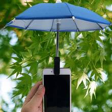 Paraguas portátil mini con clip universal, sombrilla para exteriores para teléfonos, Kindle, dispositivos de navegación, protector de pantalla antirreflejo, protección contra la lluvia y el sol, esencial para viajes - A - Ver 8