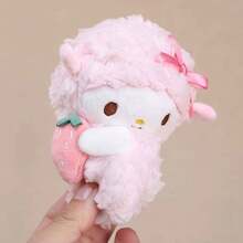 SANRIO Bino The Lamb Plush Toy, Cute Stuffed Animal, Keychain, Backpack Accessory - Pink - View 9