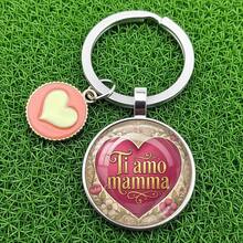 Medvang 1pc Multi-Language "I Love You Mom" Keychain, Mother's Day Gift - Antique Silver - View 8