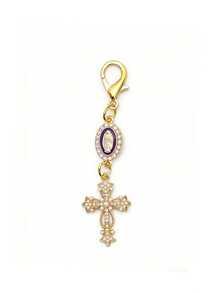 1pc Christian Cross Pearl Diamond Keychain | Romantic Zinc Alloy Bag Charm Wallet Backpack Pendant Accessory, Mother's Day & School Gift - Multicolor - View 12