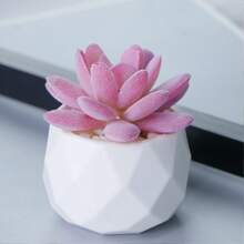 Artificial Succulent Potted Plant, Small Fake Pink Flower, Suitable For Living Room, Bedroom, Office Desk, Bookshelf, Bathroom Decor - Pink Succulent - View 11