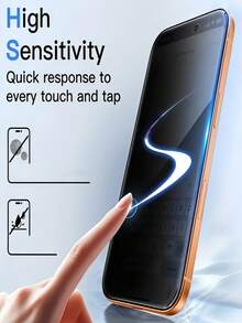 6-In-1 Privacy Screen Protector Tempered Glass With Rear Camera Glass Film Compatible With IPhone 17/16/15/14/13/12/11 Pro Max 3pcs Anti-Peep Front Glass Film With 3pcs Camera Lens Glass Film Explosion Proof And Scratch Resistant Anti-Spy Protective Film - Light Grey - View 8