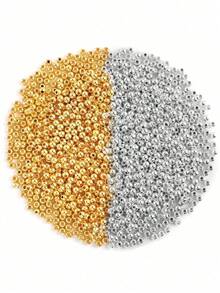 3/4/6/8毫米金银色光滑圆珠套装，CCB圆形隔珠，适用于珠宝制作，DIY手链项链珠宝制作材料，珠宝制作套装 - CCB KIt - 查看 11