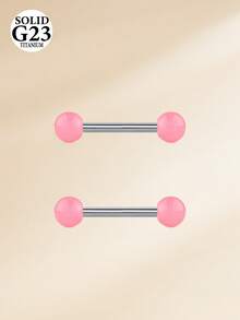 CIZME 14g 發光塑料球鈦合金舌環乳環，壓克力舌環穿刺飾品套組 G23 男女通用 12mm 14mm 16mm 18mm - 夜光球 - 查看 8