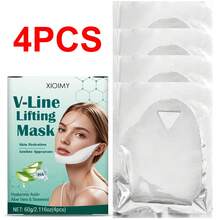 Xioimy 4片装胶原蛋白V脸提拉面膜，胶原蛋白面膜，下巴提拉带，颈部提拉贴，面部提拉胶带，胶原蛋白日夜面膜，保湿紧致，适用于面部和下巴塑形 - 數量 - 查看 11