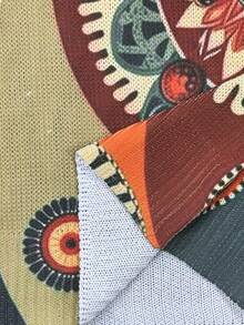 女士夏季无袖针织背心，波西米亚图腾印花，圆领休闲上衣 - 彩色 - 查看 4