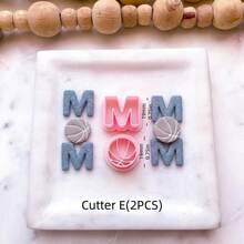 Mother's Day Gift, Letter M & Basketball Baseball Shaped Clay Cutter Set, DIY Handmade Earring Accessory Tools - Pink - View 9
