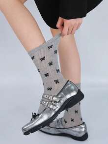 4 paia di calzini corti da donna, stile estivo in pizzo, a pois e farfalle, stile carino Harajuku, adatti per scarpe Lolita - Multicolore - Visualizzare 3