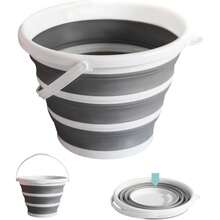 Collapsible Water Bucket – Portable, Easy To Carry & Store, Ideal For Car Wash, Cleaning, Camping, Fishing And Outdoor Activities With Collapsible Handle Design - A - Xem 1