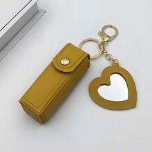 可定制文字的便携式口红盒，带心形镜子，可爱简约钥匙扣 - 均碼 - 查看 19