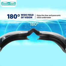 专业竞速低阻力流线型泳镜，舒适不刺激，高清防雾防水成人训练泳镜 - 黑框鍍銀[防霧泳鏡] - 查看 6