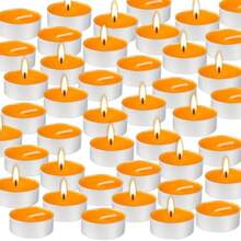 100 Pack Scented Tealight Candles 4 Hours Winter Orange Aromatherapy Candles for Votive Home Wedding Holiday and Emergency Orange - naranja - Ver 4