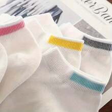6 Pairs Colorful High Heel Women's White Socks, Breathable And Moisture-Wicking - White - View 3