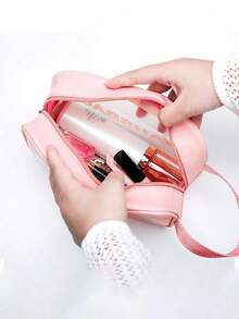 1/3 PiecesTravel Makeup Bag Set, Portable Waterproof Toiletry Bag For Women. Thoughtful Compartments, Easy Cosmetic Storage. Lightweight, Ideal For Daily & Travel. Great Gift For Women. - Pink - View 8