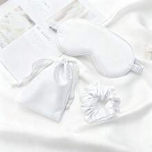 Bộ mặt nạ ngủ bằng satin, bao gồm mặt nạ ngủ bằng satin, lược chải tóc, mặt nạ che sáng ban đêm, phù hợp cho cả nam và nữ, mặt nạ che mắt mềm mại và thoáng khí, lý tưởng cho du lịch, quà tặng cho phù dâu, màu hồng. - Nhiều màu - Xem 13
