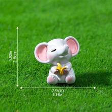 6pcs Cute Mini Elephant Figurines, Creative Micro Landscape Decor, Car Interior Dashboard Computer Screen Ornament, DIY Decoration Accessories - Little Elephant - View 5
