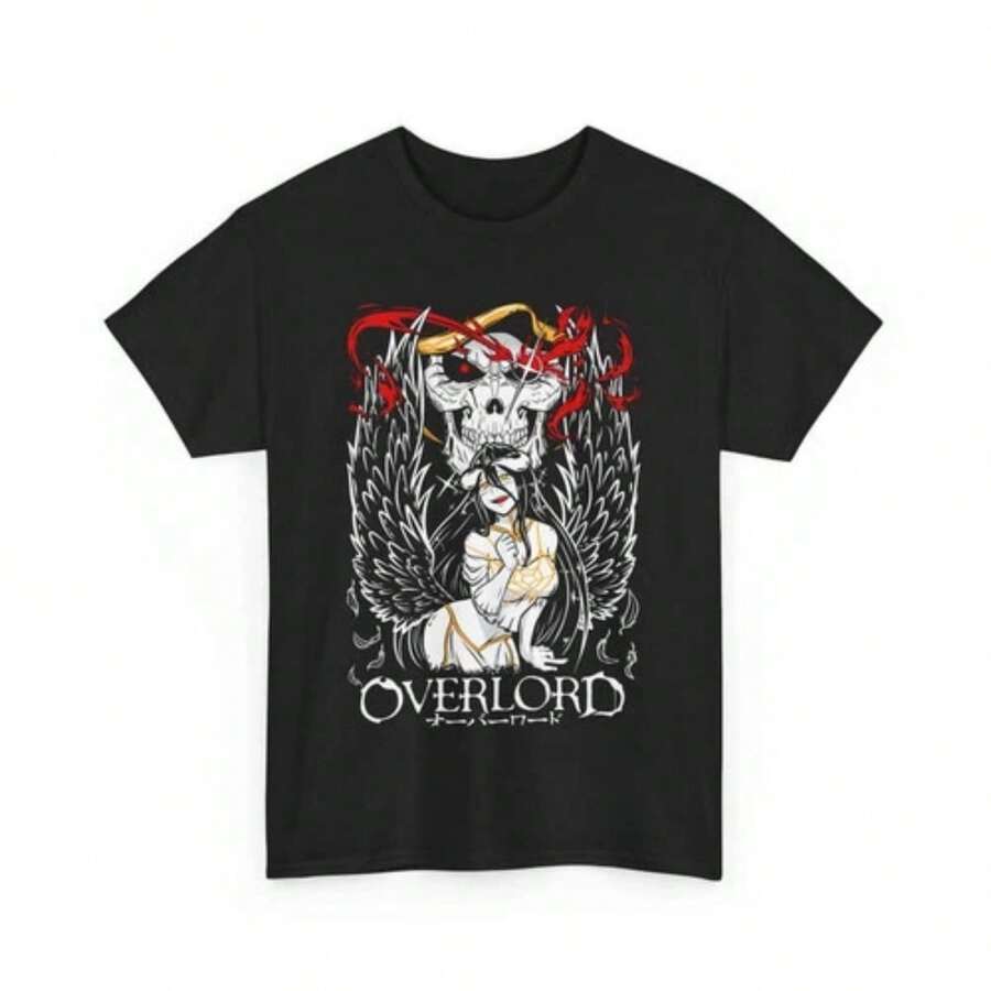 Anime Overlord Ainz  T Shirt - 黑色 - 查看 1