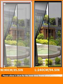 Màn chống muỗi từ tính mới năm 2026, chiều rộng 100/120/140cm, chiều dài 240cm - Chất liệu lưới mịn, màn chống muỗi dạng lều có nam châm toàn bộ, có thể đóng riêng lẻ cho ban công, dễ dàng lắp đặt (Đen/Trắng) Màn cửa chống muỗi mùa hè - màu đen - Xem 13