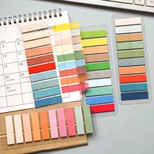 8 Styles/Pack, 200pcs Each, Total 1600pcs Index Label Stickers, PET Plastic Transparent, Suitable For Student Textbooks, Book Pages, Small Cards, Minimalist Bookmarks, Writable Memo Stickers School Supplies - one-size - View 4