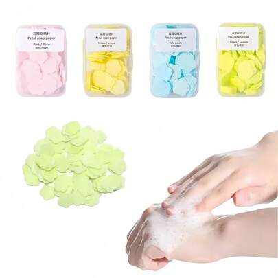 6 piezas de hojas de jabón de manos perfumado portátil - para lavarse las manos, bañarse, uso en el baño, instalaciones sanitarias. Conveniente para llevar. Productos de higiene. Fragancia fresca.