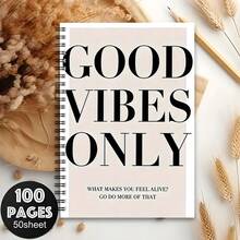 正能量：A5螺旋笔记本，点亮你的每一天，100页，展现活力，适合写日记、作为学校礼物或办公使用，提升你的时尚品味 - A5 - 查看 4